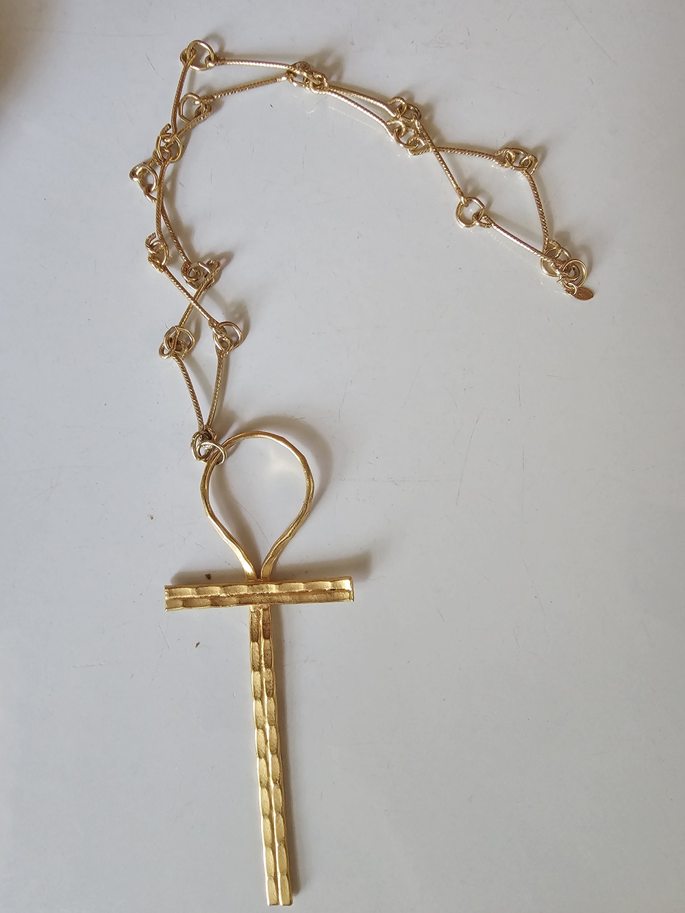 Gold Tone Ankh Pendant Necklace - Picture 2 of 4